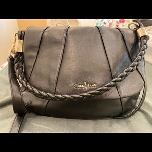 Black Leather Cole Haan Shoulder Bag